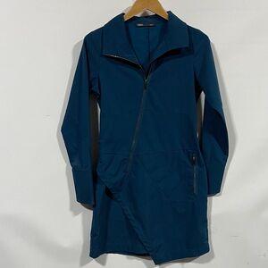 NAU Teal Asymmetrical Zip Dress Jacket